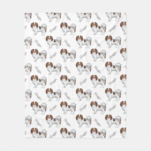 Rote Hunde und Hunde-Namensmuster Fleecedecke (Vorderseite)