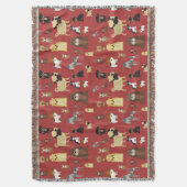 rote Hundemuster. Decke (Vorderseite Vertikal)
