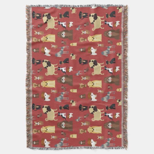 rote Hundemuster. Decke (Vorderseite Vertikal)