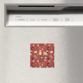 rote Hundemuster. Magnet (In Situ (Geschirrspüler))