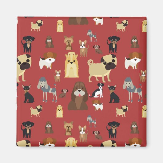 rote Hundemuster. Magnet (Vorne)