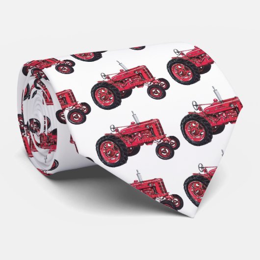 Rote Hunderanch - Traktor-Krawatte Krawatte (Gerollt)