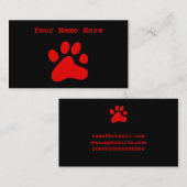 Rote Hundetatze Visitenkarte (Vorne/Hinten)