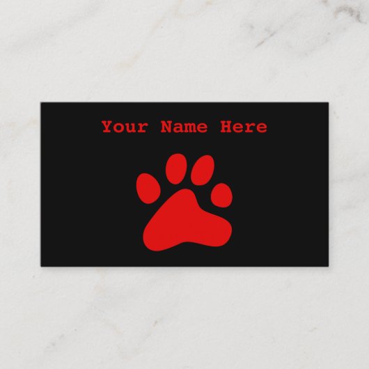 Rote Hundetatze Visitenkarte (Vorderseite)