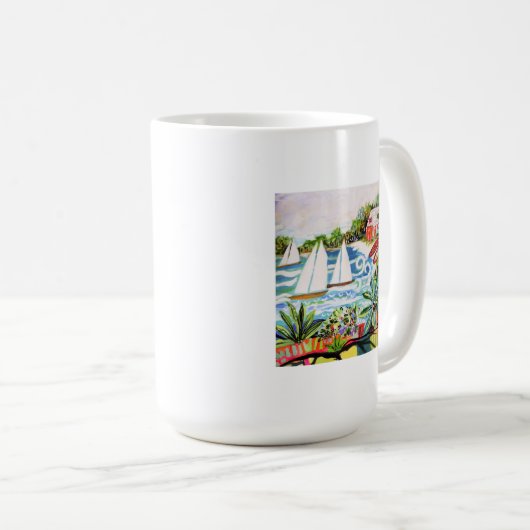 Rote Hütte an der Bucht II Kaffeetasse (VorderseiteRechts)