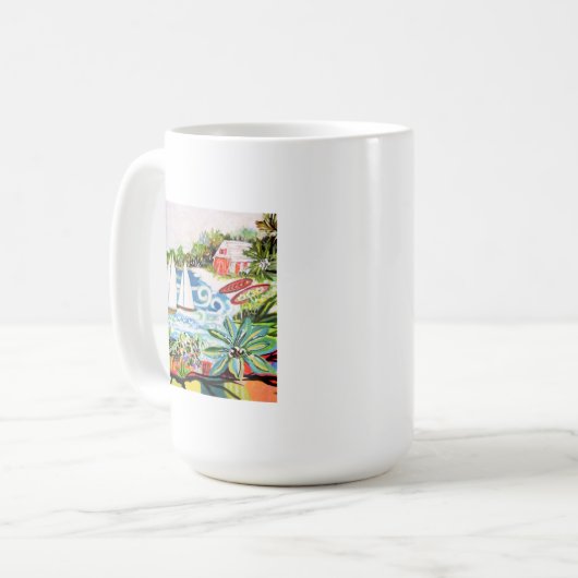 Rote Hütte an der Bucht II Kaffeetasse (Vorderseite Links)