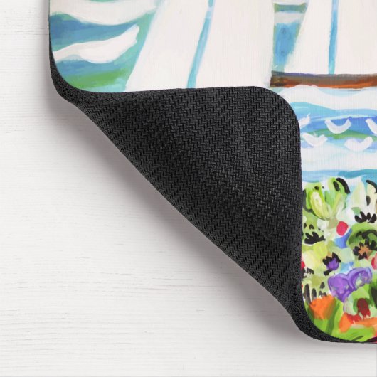 Rote Hütte an der Bucht II Mousepad (Ecke)