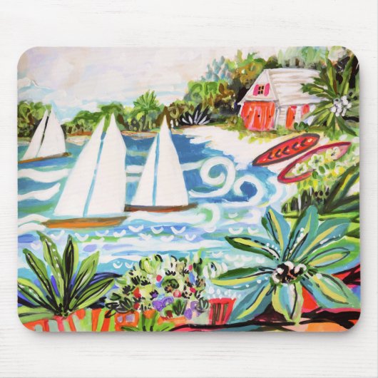 Rote Hütte an der Bucht II Mousepad (Vorne)