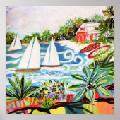 Rote Hütte an der Bucht II Poster (Vorne)