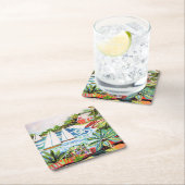 Rote Hütte an der Bucht II Rechteckiger Pappuntersetzer (Vor Ort)