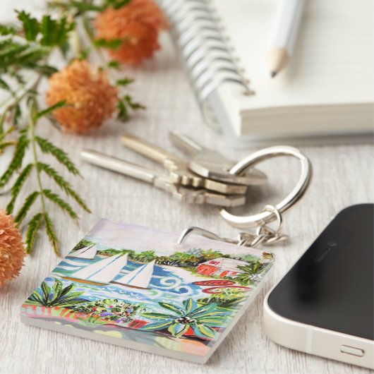 Rote Hütte an der Bucht II Schlüsselanhänger (Vorderseite rechts)