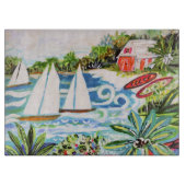 Rote Hütte an der Bucht II Schneidebrett (Vorderseite)