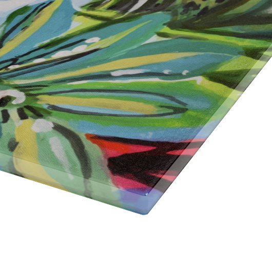 Rote Hütte an der Bucht II Schneidebrett (Ecke)