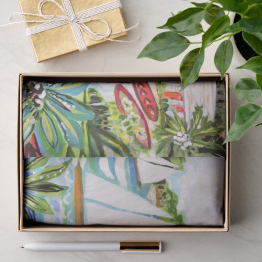 Rote Hütte an der Bucht II Seidenpapier (Geschenk)