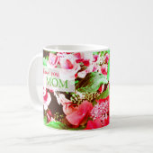 Rote Hydrangea-Blume für Mutter-Tag Kaffeetasse (Vorderseite Links)