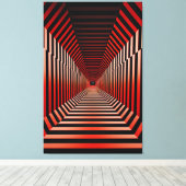 Rote Hypnotische Illusionen Leinwanddruck (Insitu (Holzboden))