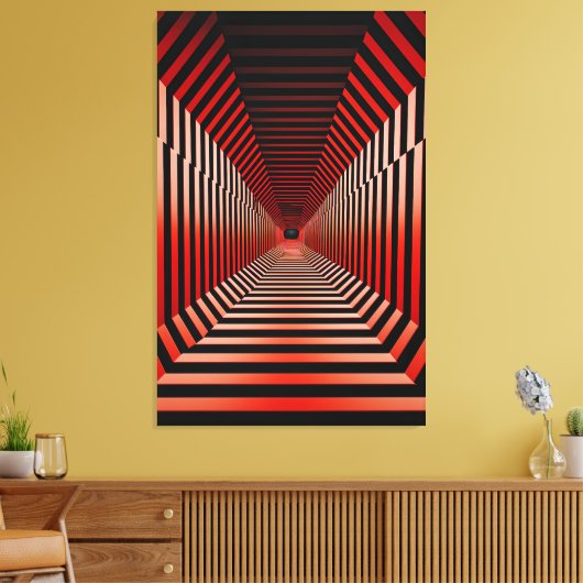 Rote Hypnotische Illusionen Leinwanddruck (Insitu (Wohnzimmer))