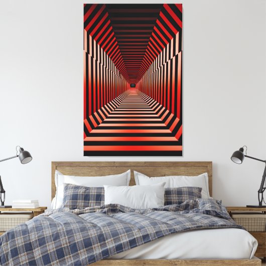 Rote Hypnotische Illusionen Leinwanddruck (Insitu (Schlafzimmer))