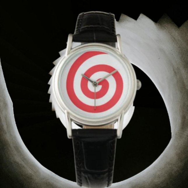Rote hypnotisierende Spirale Armbanduhr (Von Creator hochgeladen)