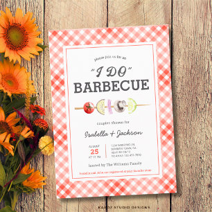 Rote I DO BBQ Barbecue Hochzeitsshower-Einladung Einladung