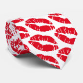 rote Ikone des Kusses Lippen Krawatte (Gerollt)