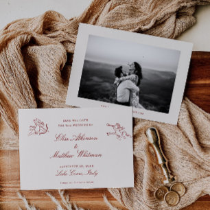 Rote illustrierte wunderliche Hochzeit Save The D Date