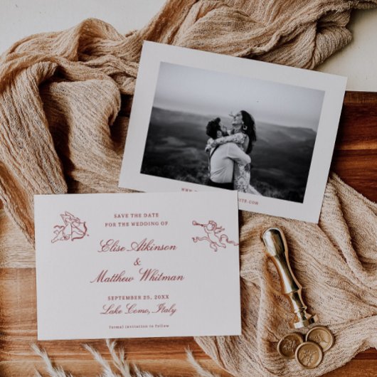 Rote illustrierte wunderliche Hochzeit  Save The D Date