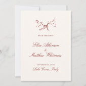 Rote illustrierte wunderliche Hochzeit Save The Date (Vorderseite)