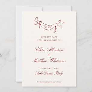 Rote illustrierte wunderliche Hochzeit Save The Date