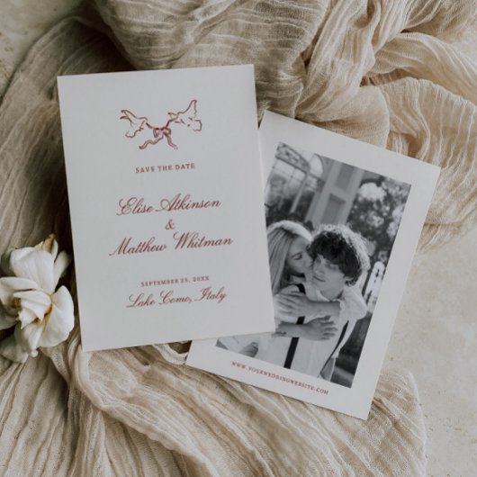 Rote illustrierte wunderliche Hochzeit Save The Date