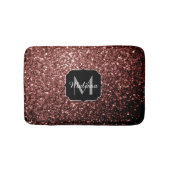 Rote Imitat Glitzer Glitzern Monogramm Badematte (Vorderseite)
