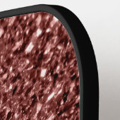 Rote Imitat Glitzer Glitzern Monogramm Pickleball Schläger (Linke Seite)