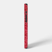 Rote Imitat Krokodile Leder iPhone Hülle (Linke Seite)