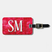 Rote Imitat Leather Monogram Gepäckanhänger (Vorderseite horizontal)