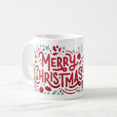 Rote Imitate Foils Frohe Weihnachtsfeiertage Foto Kaffeetasse (Vorderseite Links)