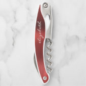 Rote Imitate Gestaltete Personalisierte Schrift Kellnermesser (Rückseite)