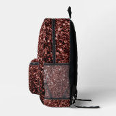 Rote Imitate Glitzer Glitzern Bedruckter Rucksack (Rechts)