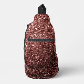 Rote Imitate Glitzer Glitzern Crossbody Bag (Vorderseite)