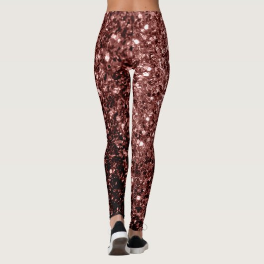 Rote Imitate Glitzer Glitzern Leggings (Rückseite)