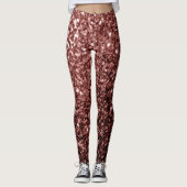 Rote Imitate Glitzer Glitzern Leggings (Vorderseite)