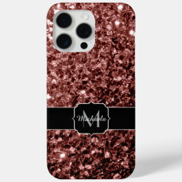 Rote Imitate Glitzer Glitzern Monogramm Case-Mate iPhone Hülle