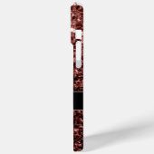 Rote Imitate Glitzer Glitzern Monogramm Case-Mate iPhone Hülle (Rückseite / Links)