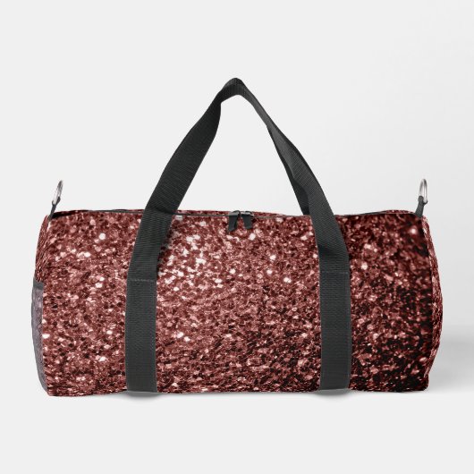 Rote Imitate Glitzer Glitzern Monogramm Duffle Bag (Rückseite)