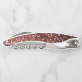 Rote Imitate Glitzer Glitzern Monogramm Kellnermesser (Rückseite)