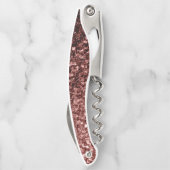 Rote Imitate Glitzer Glitzern Monogramm Kellnermesser (Rückseite)