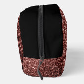 Rote Imitate Glitzer Glitzern Schwarz Monogramm Waschbeutel (Rechts)