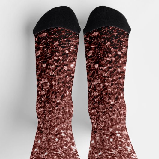 Rote Imitate Glitzer Glitzern Socken (Oben)