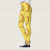 Rote Imitate Glitzer Softball Stifte mit Softball Leggings (Links)