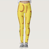 Rote Imitate Glitzer Softball Stifte mit Softball Leggings (Vorderseite)