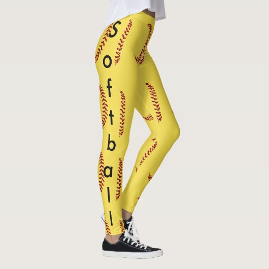 Rote Imitate Glitzer Softball Stifte mit Softball Leggings (Rechts)